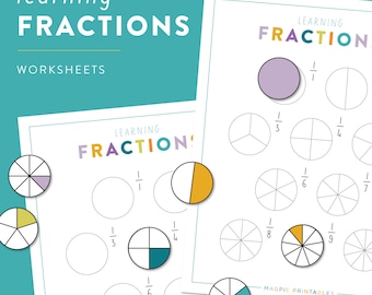 Colorful Fractions Activities and Worksheet – Digital Download - Homeschool Resource - Learning Fractions - Find the Fraction Game