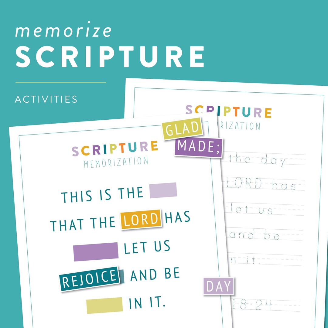 Christian Printable Worksheets, Scripture Memorization Pack, Printable ...