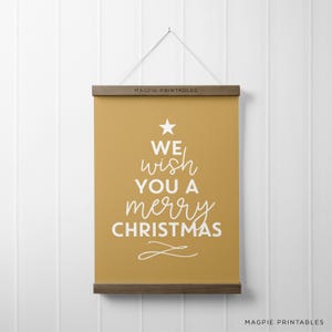 Christmas Calligraphy Art Print, Instant Download for Christmas Decor, We Wish You A Merry Christmas Print, Digital Art Print, Poster Print