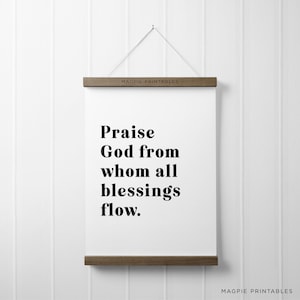 Doxology Hymn Printable Art Print, Christian Wall Art, Prayer Poster, Bible Verse Wall Art, Scripture Print, Reformed Art, Hymn Art Print