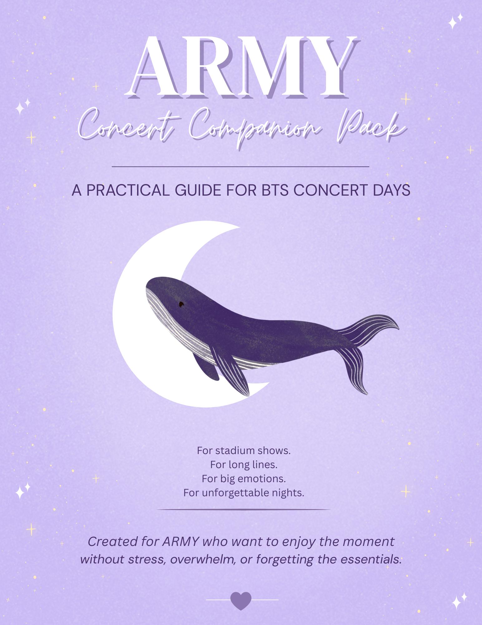 BTS Concert Checklist Printable • Stadium Packing Guide for ARMY ...