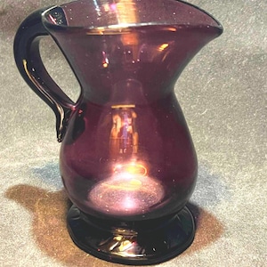 Vintage Purple Amethyst Creamer Pitcher, 4 in.