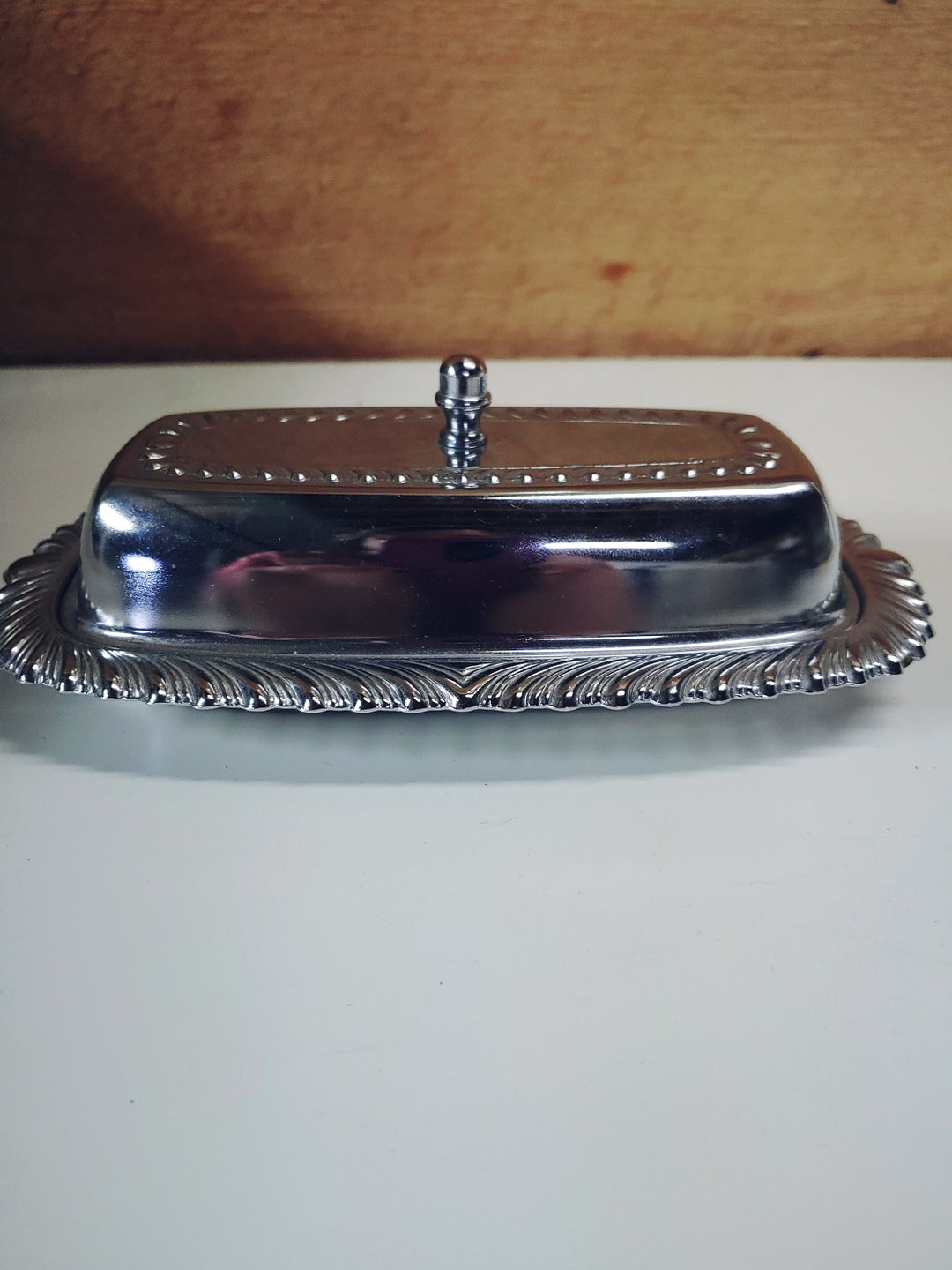 Vintage Silver Plated Butter Dish With Glass Insert Etsy