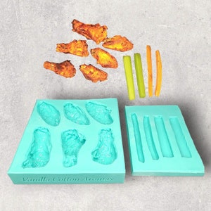 Hot Wings Silicone Mold 6-Cavities, for Wax Melt Making, Candle Embeds, Soap Making
