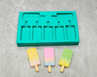 Mini Popsicles 7-Cavity Silicone Mold for Wax Melt Making, Candle Embeds, Soap Making