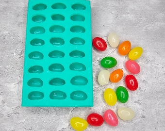 Jelly Beans 24-Cavity Silicone Mold for Wax Melt Making, Candle Embeds, Soap Making