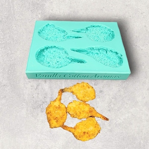 Butterfly Shrimp 4-Cavity Silicone Mold for Wax Melt Making, Candle Embeds, Soap Making