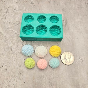 Tiny Ice Cream Scoops 6-Cavity Silicone Mold for Wax Melt Making, Candle Embeds, Soap Making