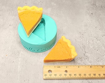Mini Pumpkin Pie Slice 1-Cavity Silicone Mold for Wax Melt Making, Candle Embeds, Soap Making