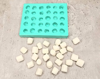Mini Marshmallows 30-fach Silikonform für die Wachsschmelzherstellung, Kerzenstecker, Seifenherstellung