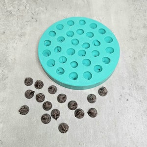 Molde de silicona de 30 cavidades con chispas de chocolate para la elaboración de ceras aromáticas, incrustaciones para velas y jabones.