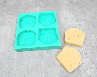 Pound Cake Slices 4-Cavity Silicone Mold for Wax Melt Making, Candle Embeds, Soap Making