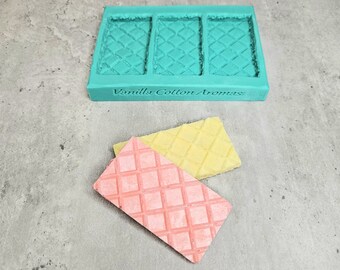 Suikerwafelkoekjes siliconen mal met 3 holtes voor het maken van waxmelts, het maken van kaarsen, het maken van zeep