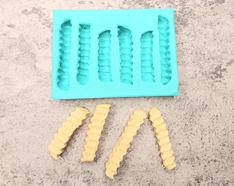 Pommes Silikonform mit 6 Mulden für die Wachsschmelzherstellung, Kerzenherstellung, Seifenherstellung