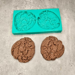 Molasses Cookies 2-Cavity Silicone Mold for Wax Melt Making, Candle Embeds, Soap Making