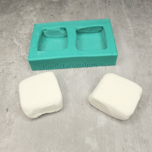 S&#39;mores Size Marshmallows 1-Cavity Silicone Mold for Wax Melt Making, Candle Embeds, Soap Making