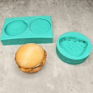 Mini Chicken Sandwich 2-pc Set Silicone Molds for Wax Melt Making, Candle Embeds, Soap Making