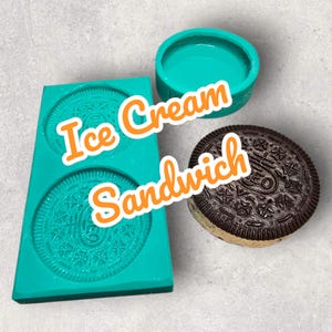 Ice Cream Sandwich Set of 2 Silicone Molds for Wax Melt Making, Candle Embeds, Soap Making