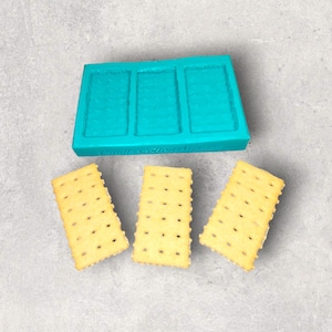 Rectangle Crackers 3-Cavity Silicone Mold for Wax Melt Making, Candle Embeds, Soap Making