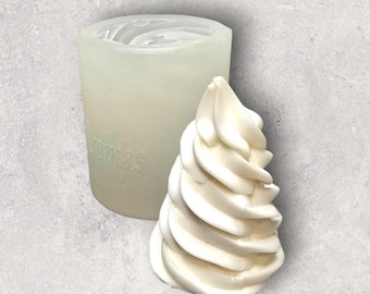 Molde de silicona de 1 cavidad para helado suave con forma de espiral