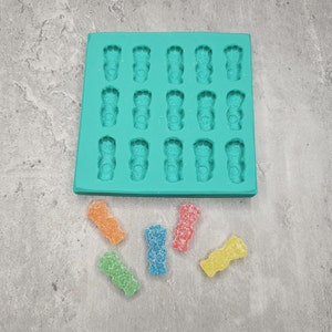 Sour Kids Gummies 15-Cavity Silicone Mold for Wax Melt Making, Candle Embeds, Soap Making