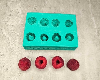 Raspberries 8-Cavity Silicone Mold for Wax Melt Making, Candle Embeds, Soap Making