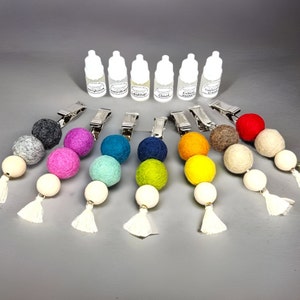 Wool Ball Car Diffuser. Air Freshener Vent Clip with Fragrance Oil