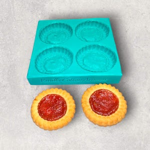 Fruit Filled Tarts 4-Cavity Silicone Mold for Wax Melt Making, Candle Embeds, Soap Making
