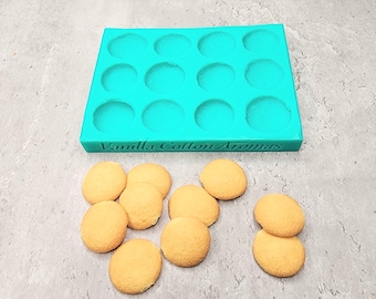 Mini Vanilla Wafers 12-Cavity Silicone Mold for Wax Melt Making, Candle Embeds, Soap Making