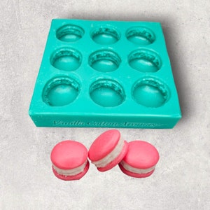 Macaroons 9-Cavity Silicone Mold for Wax Melt Making, Candle Embeds, Soap Making
