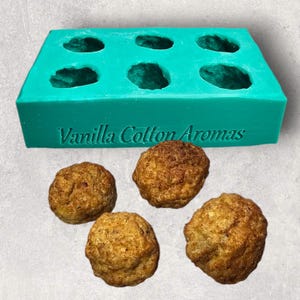 Meatballs 6-Cavity Silicone Mold for Wax Melt Making, Candle Embeds, Soap Making