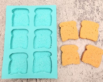 Mini Toast 6-Cavity Silicone Mold for Wax Melt Making, Candle Embeds, Soap Making