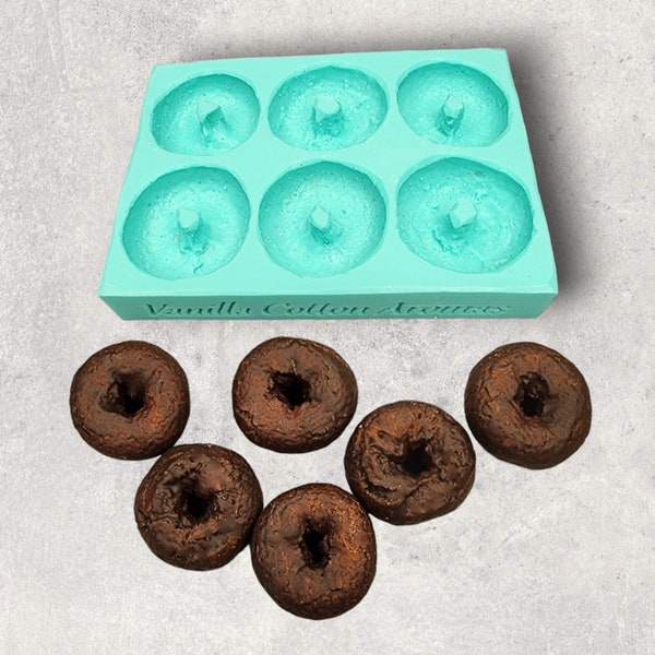 6-Fach Mini Donuts Silikonform für Wachs schmelzen, Kerzen einbetten, Seifenherstellung