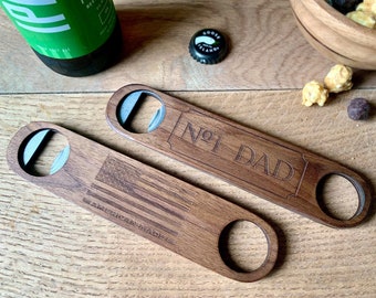 Father's Day Gift for Husband | Made in American Wooden Bottle Opener for Dad | Beer Gift | Birthday Gift for Dad or Husband