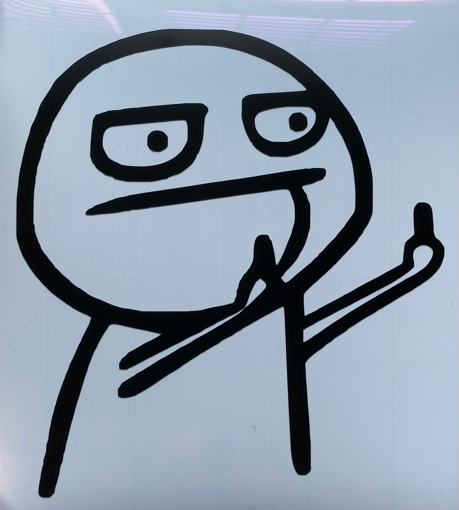 Funny Cartoon Guy Middle Finger Vinyl Decal Etsy UK