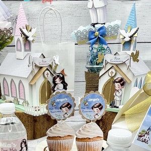 First Communion Cake Topper Boy/Girl, Celebrate First Communion - Boy/Girl Cake Topper, Baptism Centerpiece Decoration.