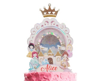 Personalized Princess Cake Topper: Shaker Party Decoration