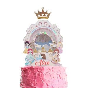 Birthday Princess Party, Personalized Princess Cake Topper, Princess party decorations, Princess shaker cake topper