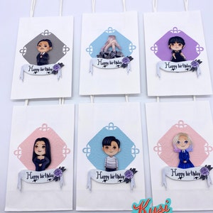 Wednesday Adams Party Favor bags, Wednesday Adams goodie bags, family Adams Birthday Favors bags