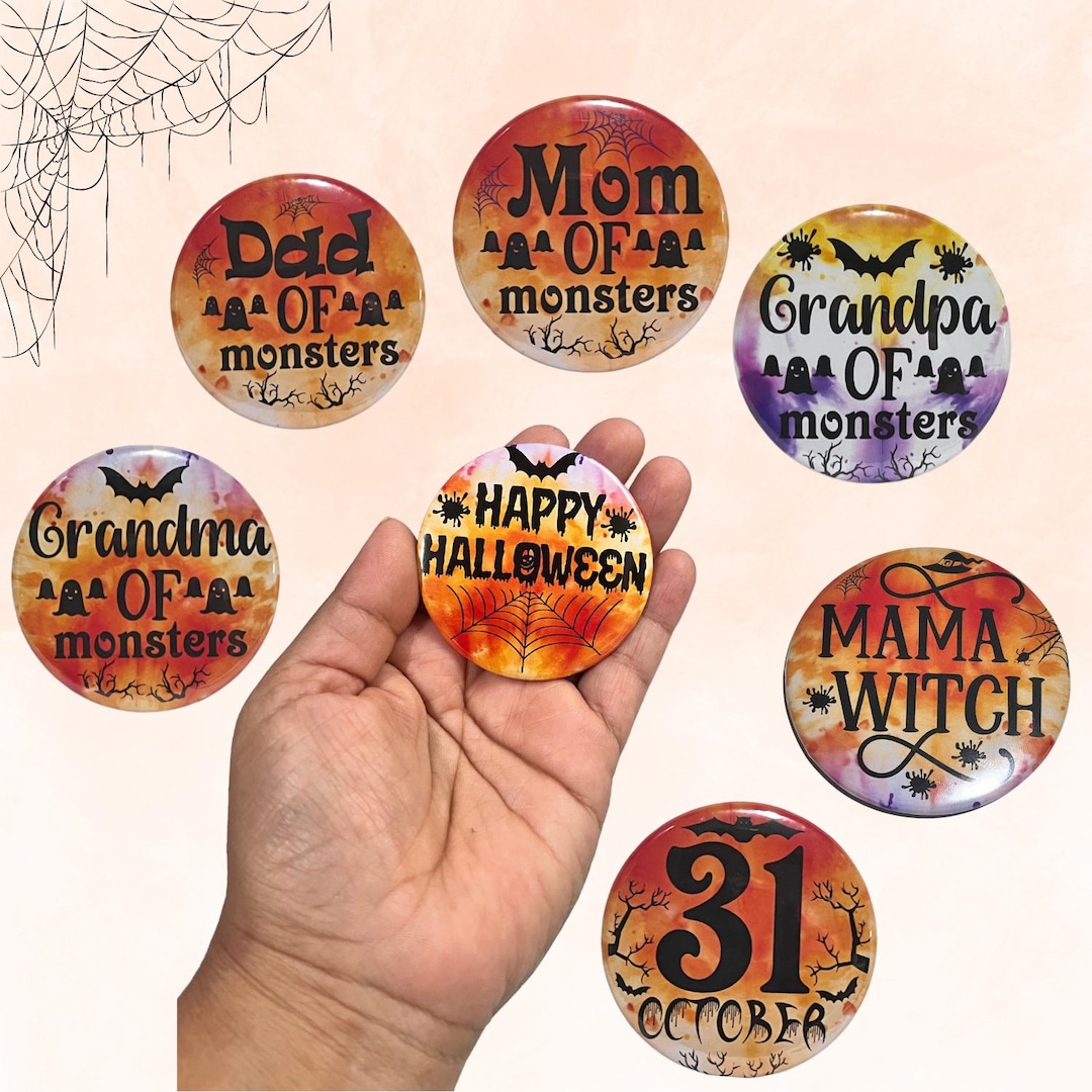 Halloween Pins Buttons, Treak or Treat Pins Buttons, Spooky Accessories ...