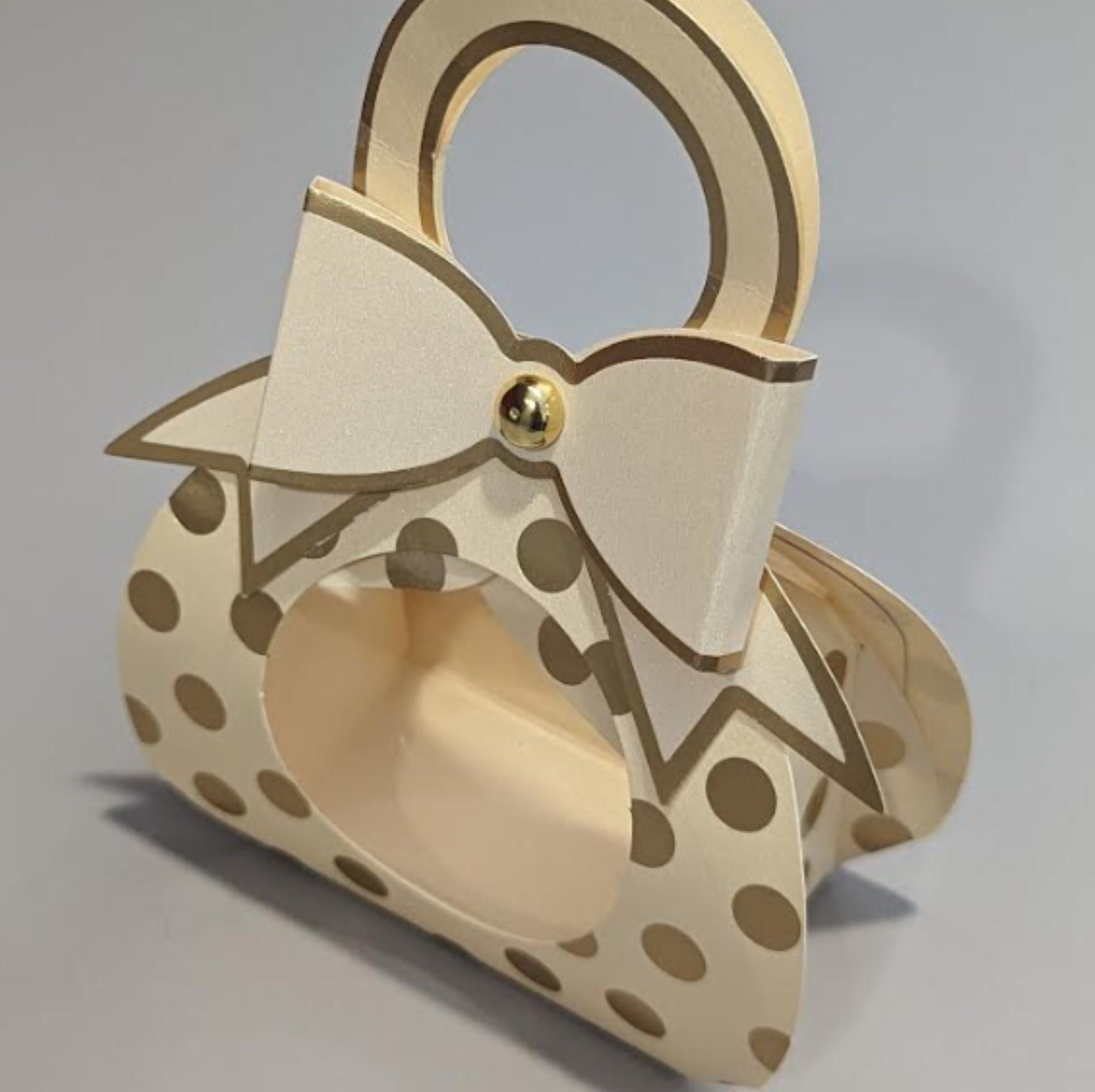 Mini Polka-dot Gift Box Bag With Bow & Personalized Message - Etsy