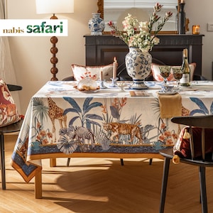 Animal Design Tablecloth Custom Made Waterproof Table Cover Kitchen Table Decor Party Table Decor Art Design Wedding Outdoor Tablecloth