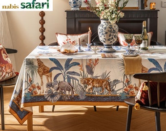 Animal Design Tablecloth Custom Made Waterproof Table Cover Kitchen Table Decor Party Table Decor Art Design Wedding Outdoor Tablecloth