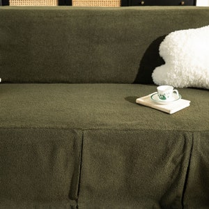 Dark Green Sofa Slipcover Handmade Home Gift for Mom Custom Loose Sofa ...
