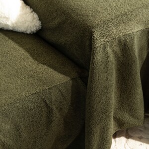 Dark Green Sofa Slipcover Handmade Home Gift for Mom Custom Loose Sofa ...
