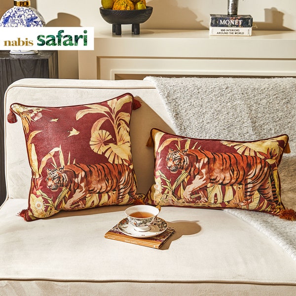 Gedrukte tijgerkussenhoes aangepast formaat gooien kussensloop Home Decor Sofa kussensloop Animal Home Decor cadeau voor kinderen moeder Tiger kussensloop