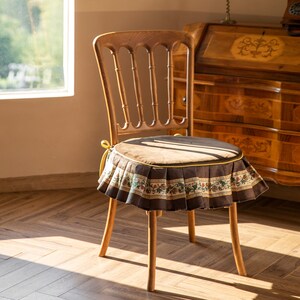 William Morris Flower Garden Chair Cover, Chenille Seat Slipcover image 5