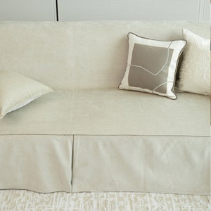 Neutral Sofa Slipcover, Handmade Polyester Cotton Blend, Custom Size image 6
