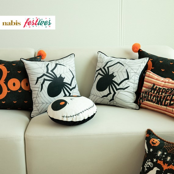 Moerstar 4 Pezzi Federe Cuscini Halloween, 45 x 45cm Federe Cuscini Divano Federa Cuscino Halloween Decorazioni Casa per Divano Soggiorno Camera da Letto
