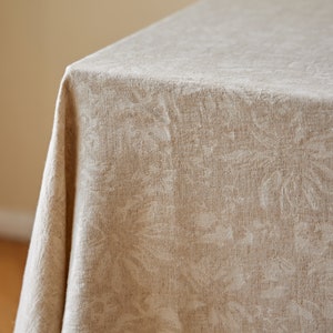 Cotton Linen Tablecloth Minimalist Art Design Jacquard Floral Table Cloth Designer Fabric Unique Gift for Home Wedding Garden Party Kitchen image 9